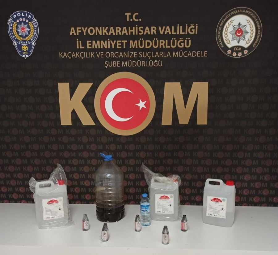 Polis ekipleri kaçak alkol üreten şahsı yakaladı