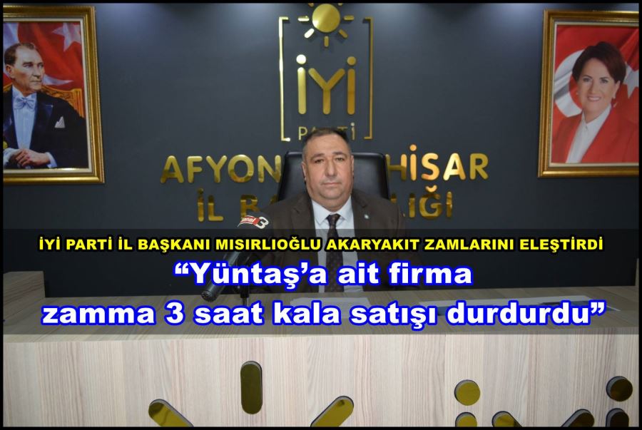 Mısırlıoğlu; “Yüntaş’a ait firma zamma 3 saat kala satışı durdurdu”