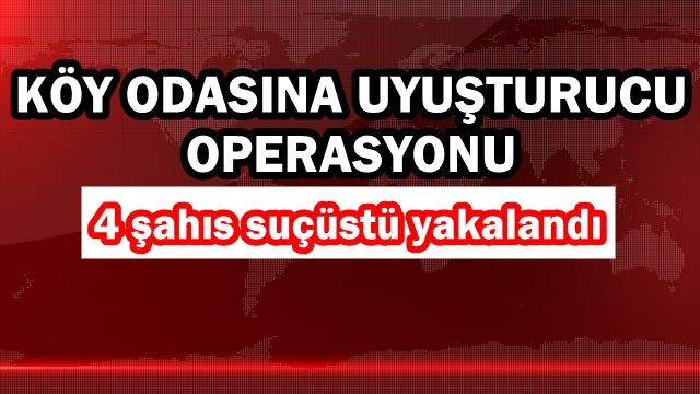 Köy odasına uyuşturucu operasyonu