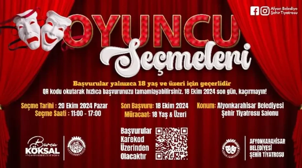 Afyonkarahisar Şehir Tiyatrosu Oyuncu Seçmeleri Başlıyor