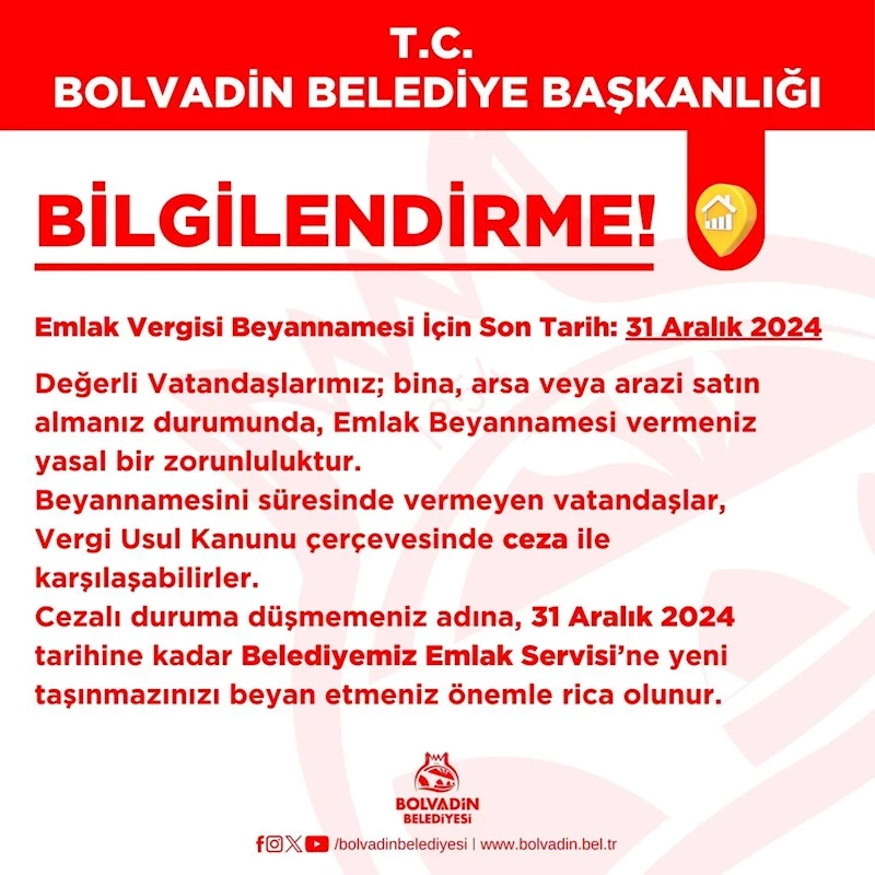 Emlak Vergisi Beyannamesi İçin Zaman Daralıyor