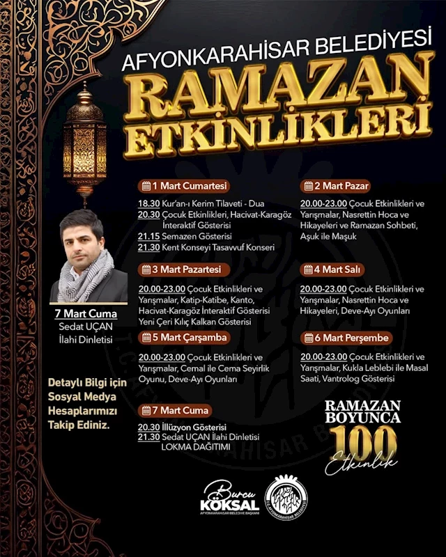 Afyonkarahisar’da Ramazan Ayı 100 Etkinlikle Kutlanacak