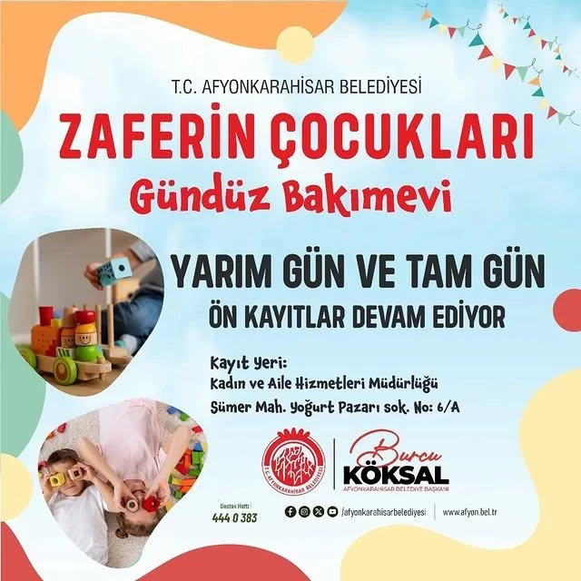 Zaferin Çocukları Gündüz Bakımevi Ön Kayıtları Devam Ediyor