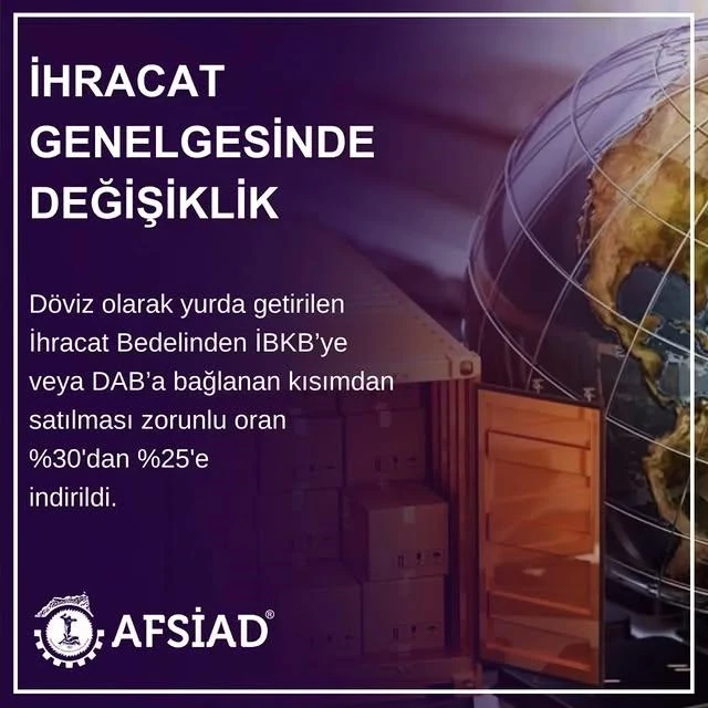 İhracat Genelgesinde Değişiklik: İhracat Bedelinin Satış Oranı Düşürüldü