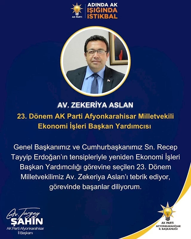 Ak Parti Afyonkarahisar İl Başkanı Turgay Şahin