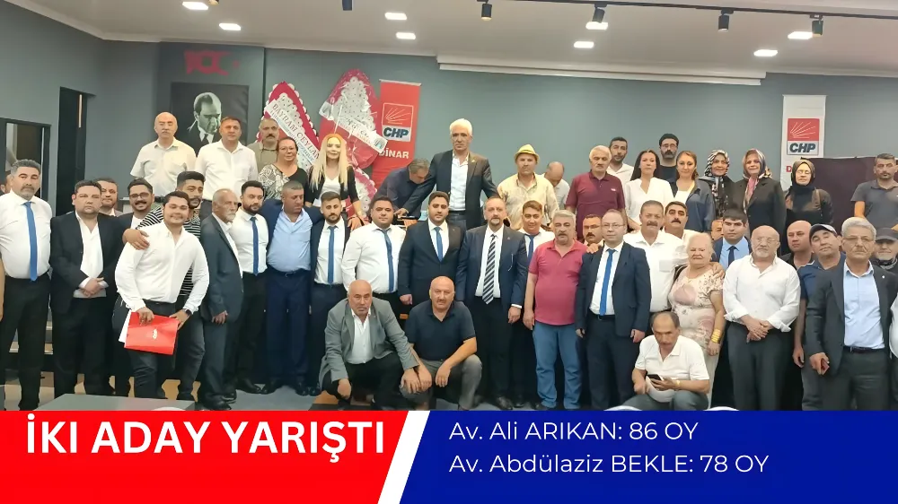 Dinar’da CHP İlçe Başkanlığı Seçimi Sonuçlandı: Seçim sonucu 86-78 bitti 